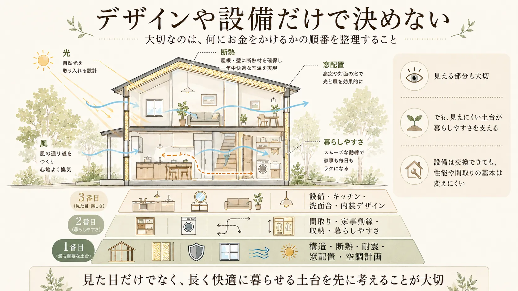 デザインや設備だけで決めない
