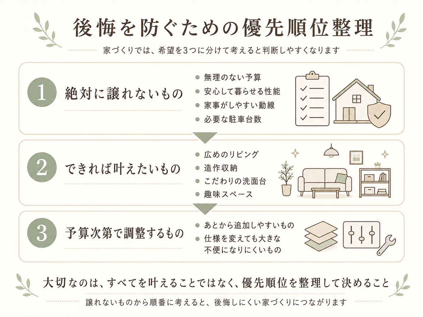 後悔を防ぐための優先順位整理