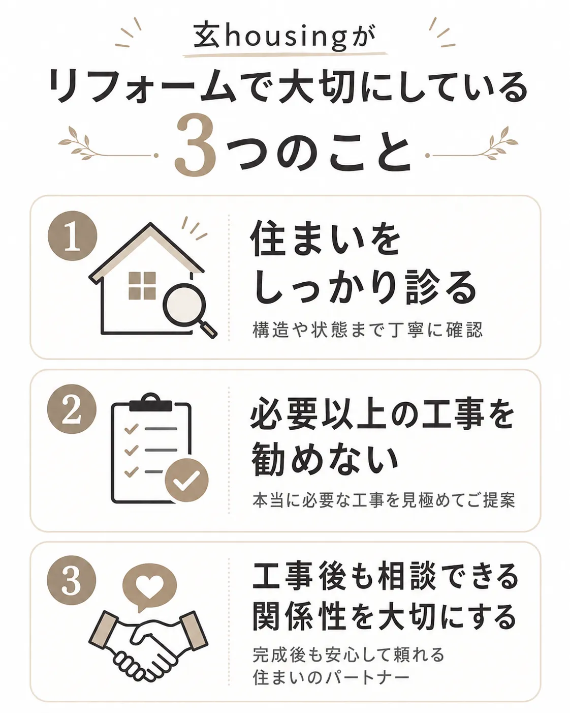  玄housingがリフォームで大切にしている3つのこと